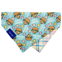 Basket Case Dog Collar Bandana, Reversible and Two-Tone