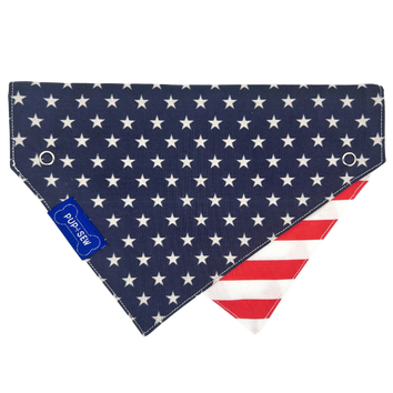 Patriotic Dog Collar Bandana, Reversible and Two-Tone