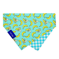 Banana Dog Collar Bandana, Reversible and Two-Tone