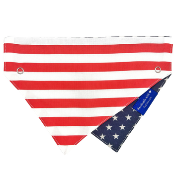 Patriotic Dog Collar Bandana, Reversible and Two-Tone