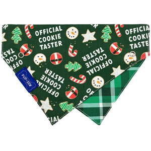 Cookie Tester Dog Collar Bandana, Reversible and Two-Tone