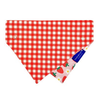 Strawberry Dog Collar Bandana, Reversible and Two-Tone