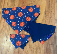 Basketball Dog Collar Bandana, Reversible and Two-Tone