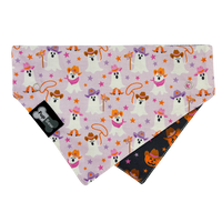 Haunted Hoedown Dog Collar Bandana, Reversible and Two-Tone