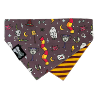 Wizarding Pup Dog Collar Bandana, Reversible and Two-Tone