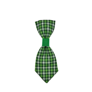 Green Plaid Pet Tie, Slip-On