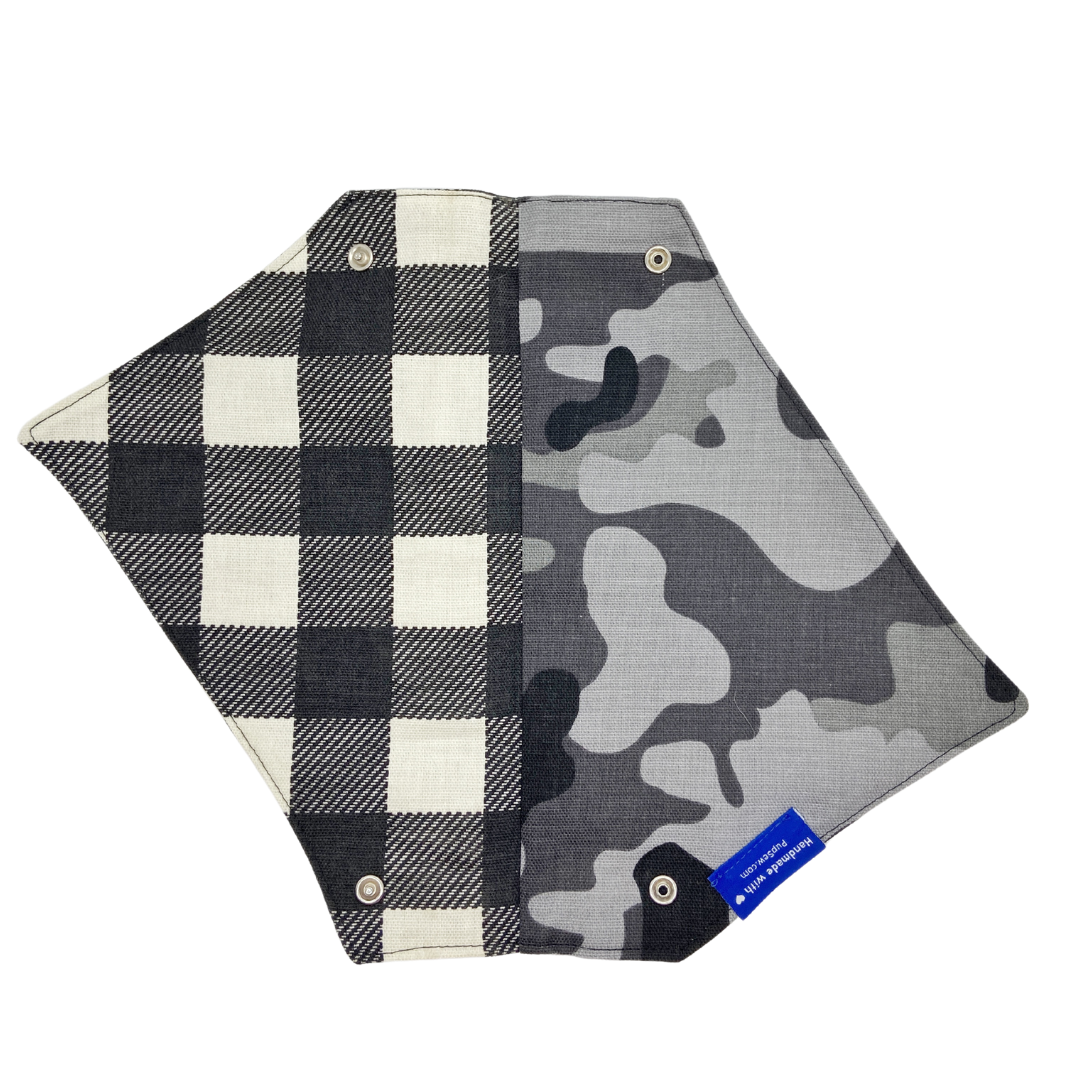 Camo Dog Collar Bandana, Reversible and Two-Tone