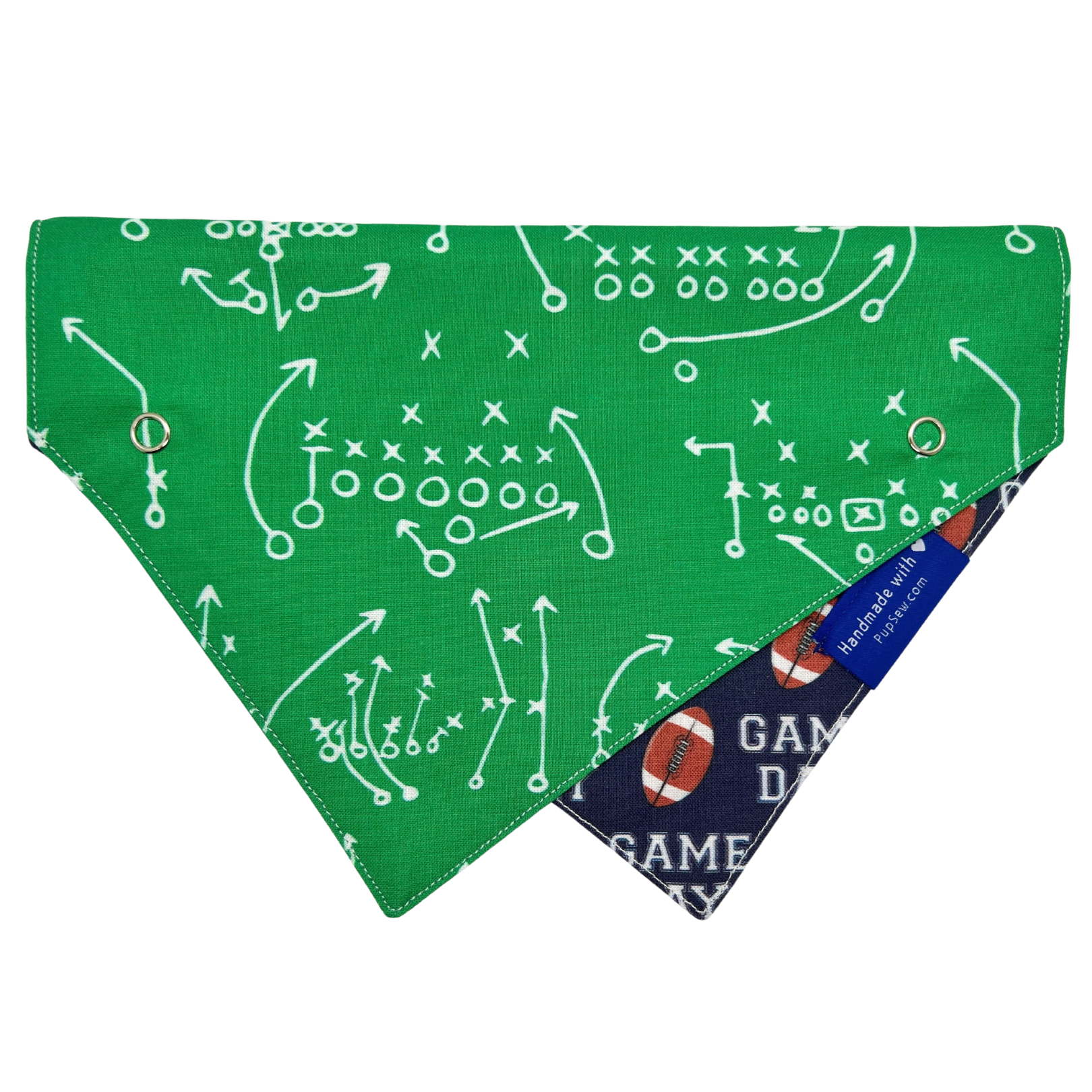 "Game Day" Dog Collar Bandana, Reversible and Two-Tone