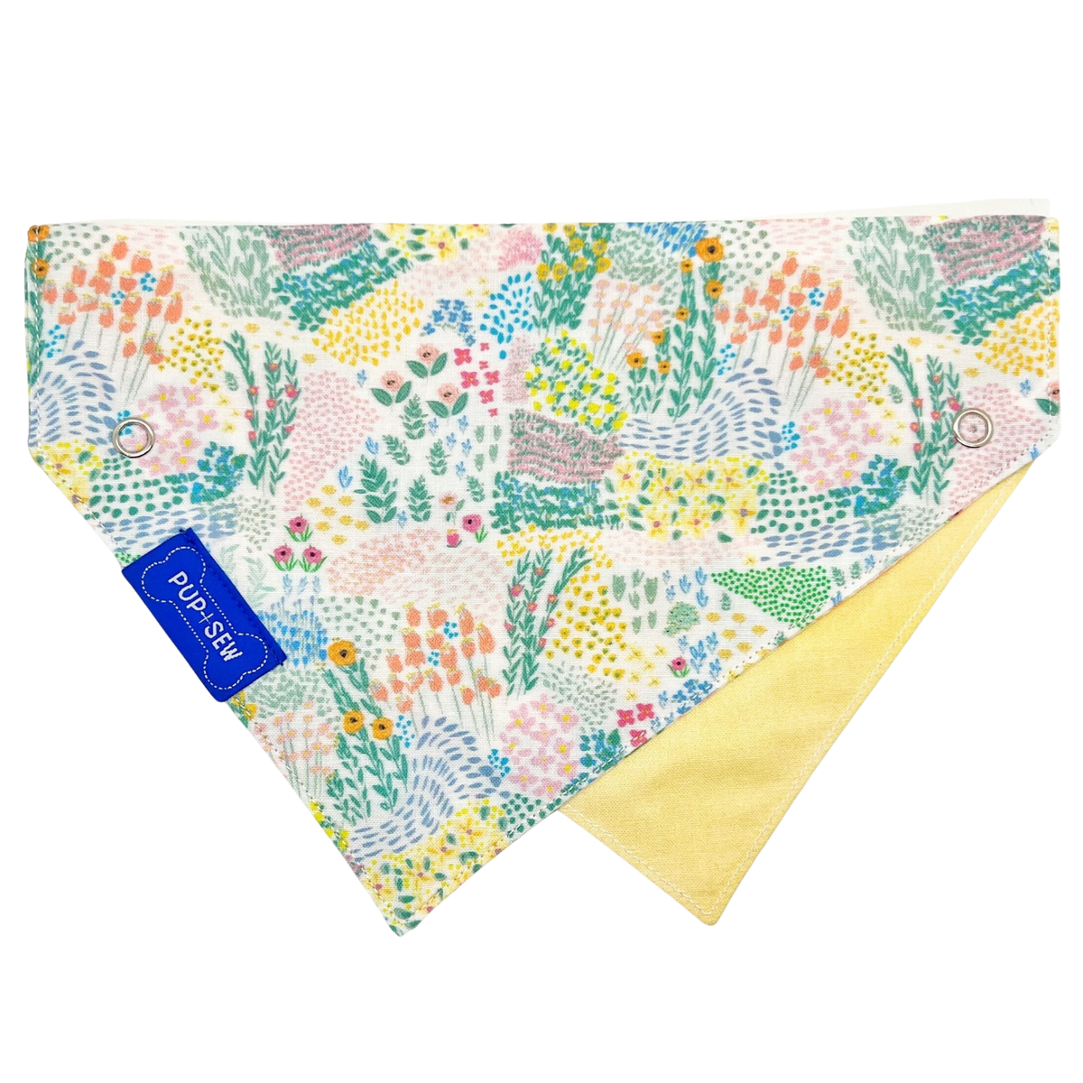 Wildflower Bloom Dog Collar Bandana, Reversible and Two-Tone
