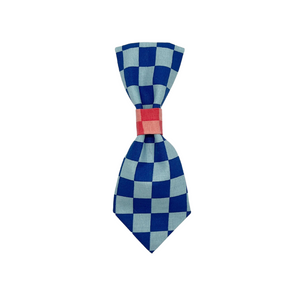 Blue Checkered Pet Tie, Slip-On