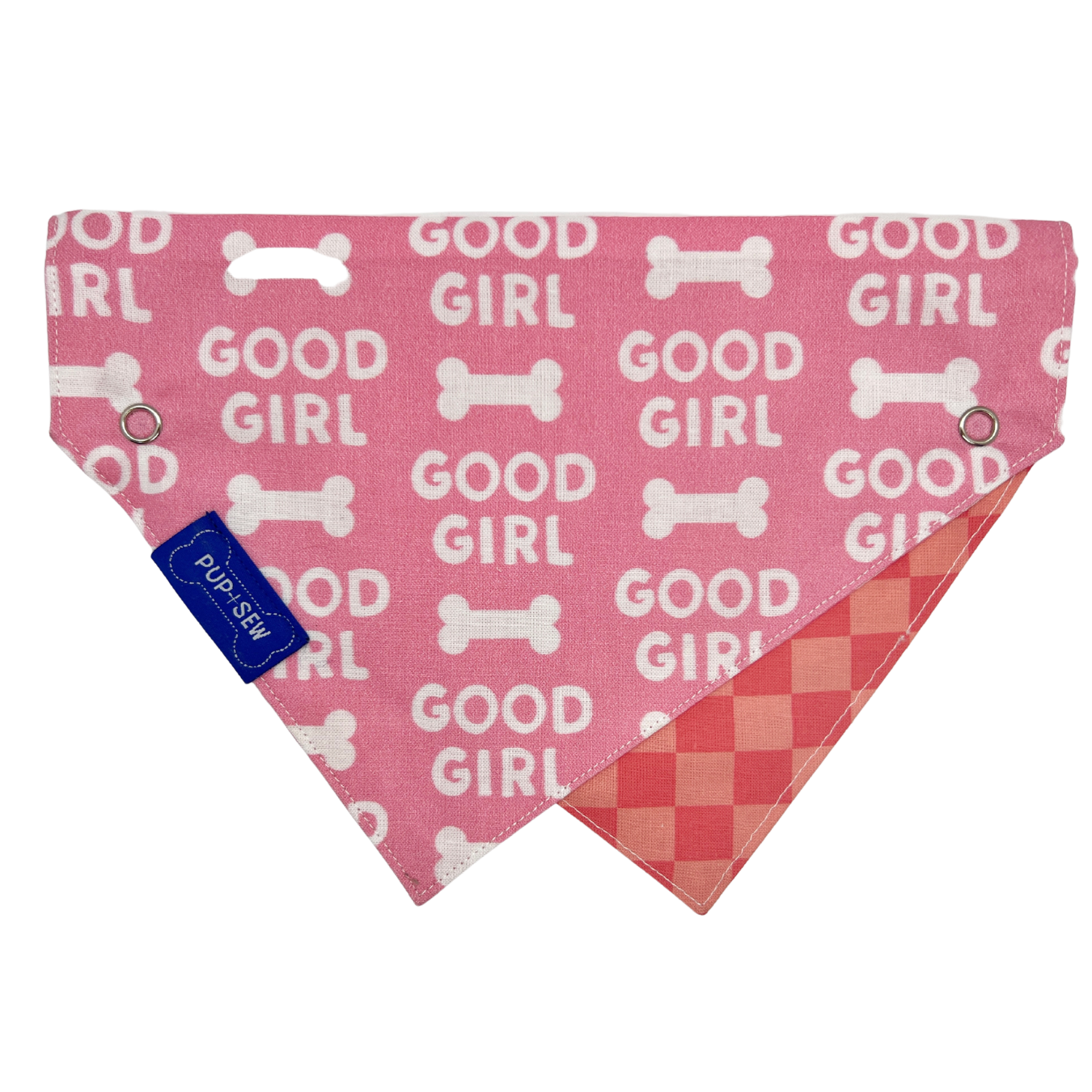 Good Girl Dog Collar Bandana, Reversible and Two-Tone