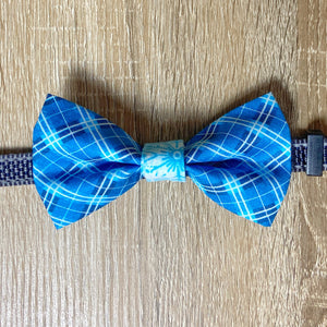Blue Plaid Pet Bow Tie